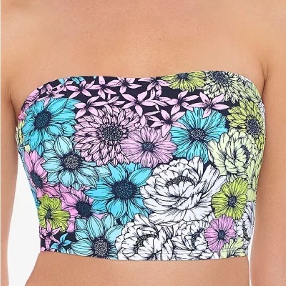 Salt + COVE 
Juniors' Blossomed Printed Tube Bikini Top Size Small NWT
